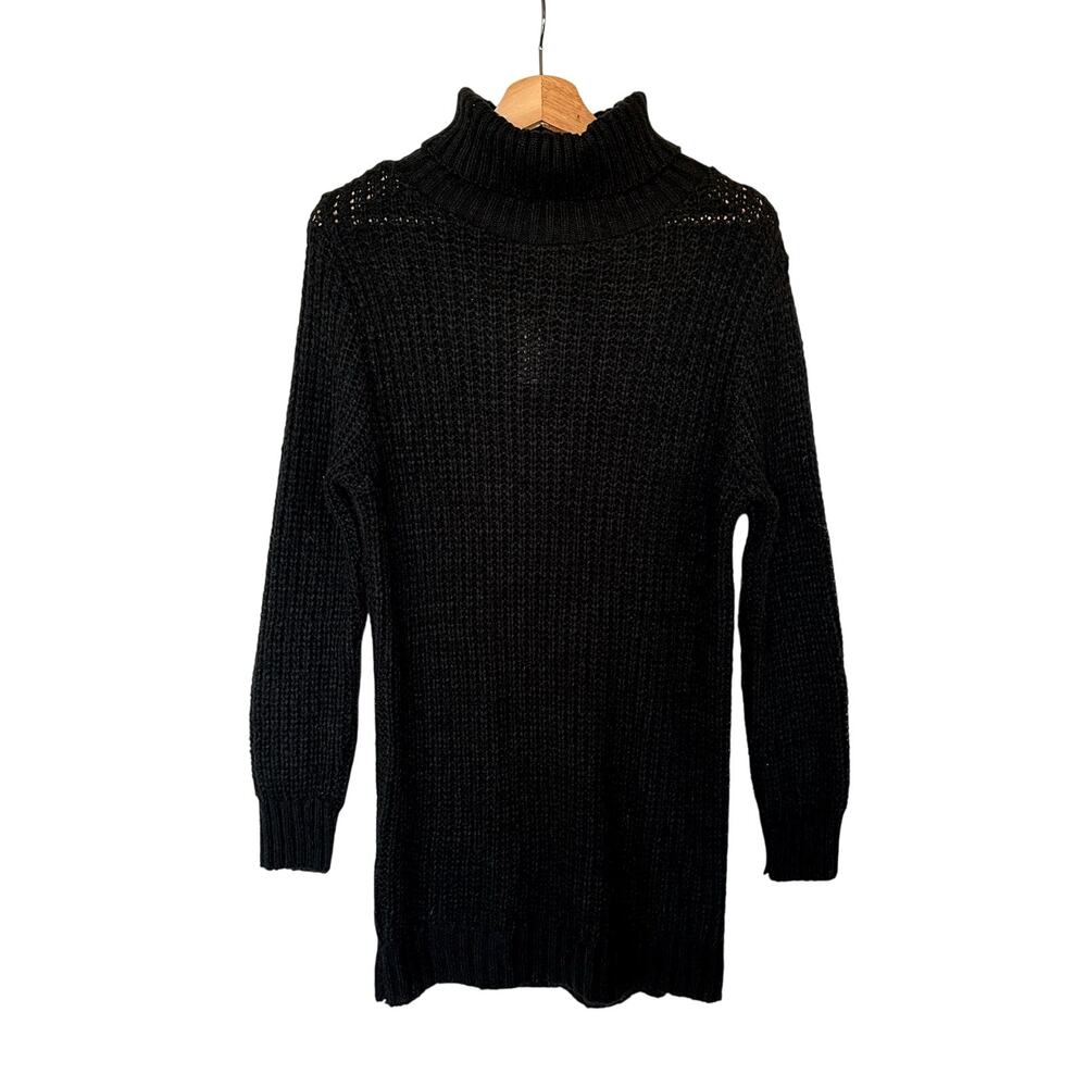 NWT Nasty Gal Black Turtleneck Sweater Dress Short Knit Women’s Size Large